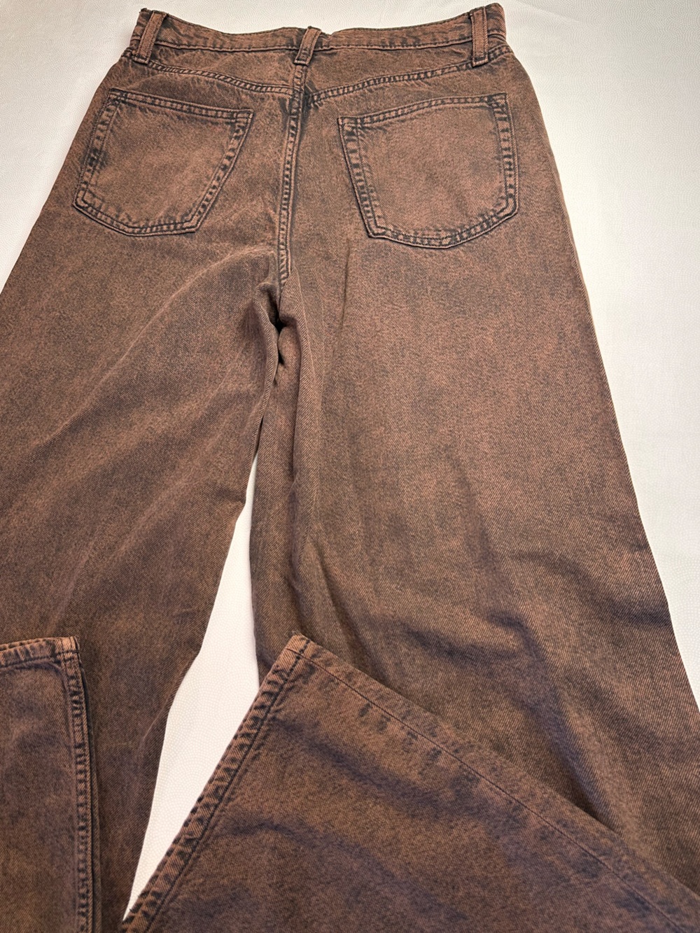 GAP Baggy Mid Rise Wide Leg Jeans Brown Copper Wash 27 Tall NWT - Picture 9 of 14